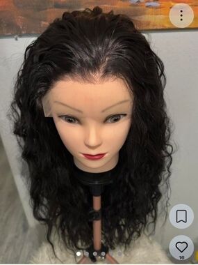 Natural Black Curly Lace Front Wig - Women Hair